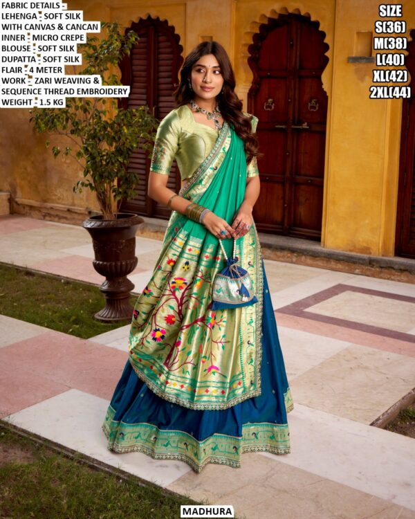 Designer Soft Silk Lehenga Set For Women With Sequence Thread Embroidery