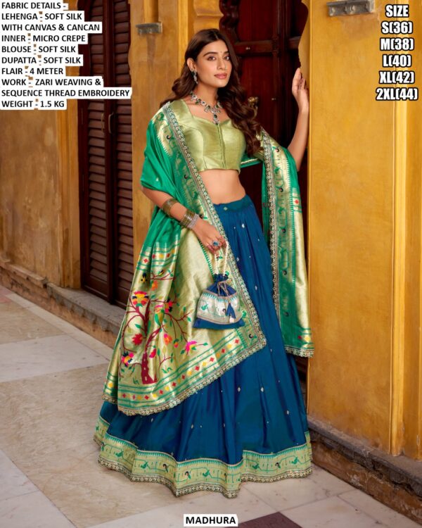 Designer Soft Silk Lehenga Set For Women With Sequence Thread Embroidery