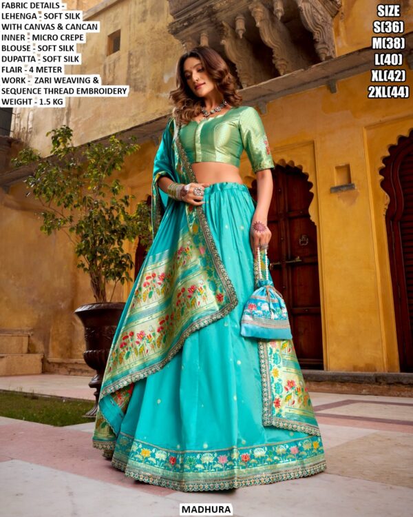 Designer Soft Silk Lehenga Set For Women With Sequence Thread Embroidery