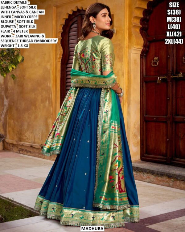 Designer Soft Silk Lehenga Set For Women With Sequence Thread Embroidery