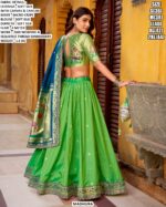 Designer Soft Silk Lehenga Set For Women With Sequence Thread Embroidery
