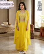 Elegant Party Wear Skirt Set For Women With Border Handwork Shrug