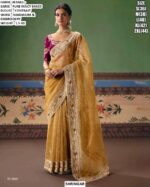 Beautiful Pure Fancy Based Saree With Handwork And Embroidery