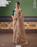 Beautiful Pure Fancy Based Saree With Handwork And Embroidery