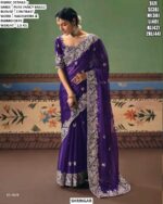 Beautiful Pure Fancy Based Saree With Handwork And Embroidery