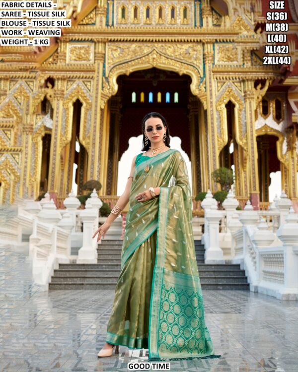 Women’s Tissue Silk Saree With Elegant Weaving Work