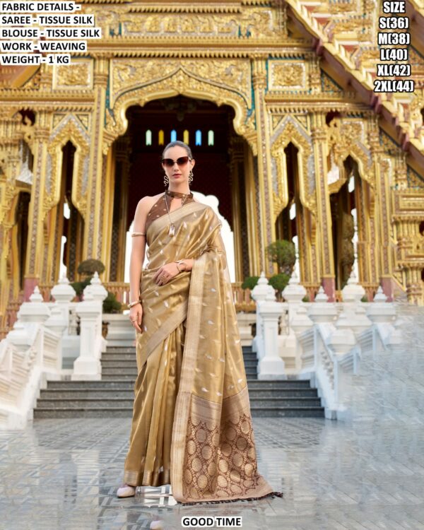 Women’s Tissue Silk Saree With Elegant Weaving Work