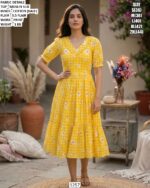 Stylish Muslin Silk Day Wear Dress For Ladies