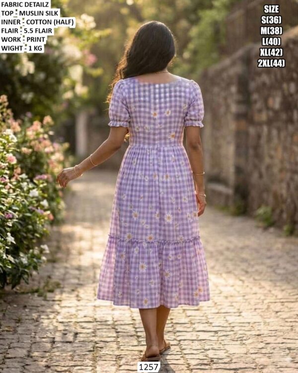 Stylish Muslin Silk Day Wear Dress For Ladies