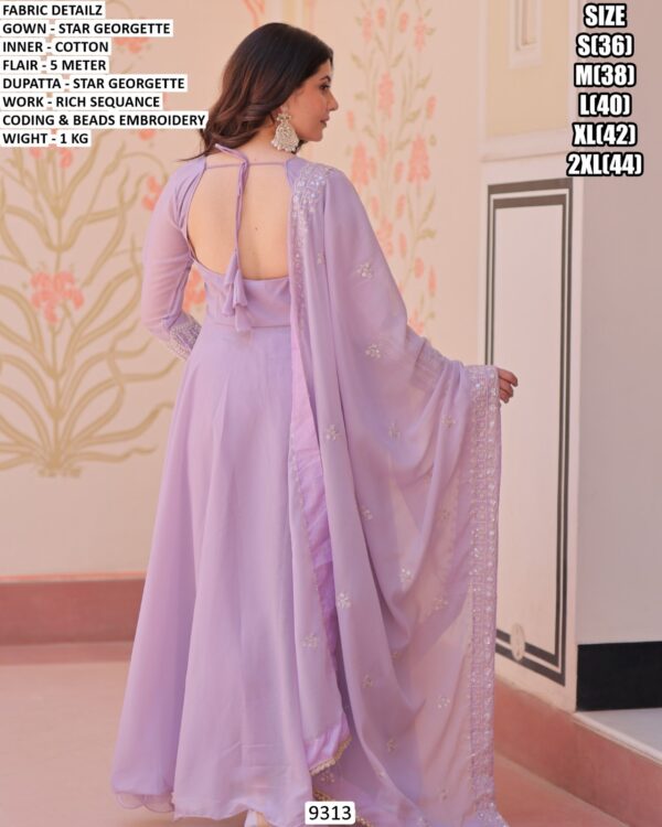 Designer Star Georgette Flared Gown For Women