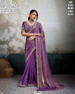 Elegant Party Wear Velvet Satin Saree For Women