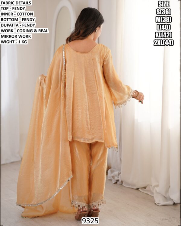 Fendy Suit Set With Coding And Real Mirror Work