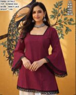 Women’s Roman Silk Top With Fancy Lace Work