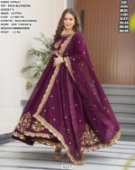 Festive Wear Faux Blooming Georgette Gown With Dupatta