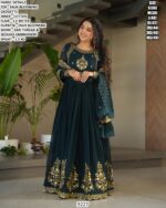 Festive Wear Faux Blooming Georgette Gown With Dupatta