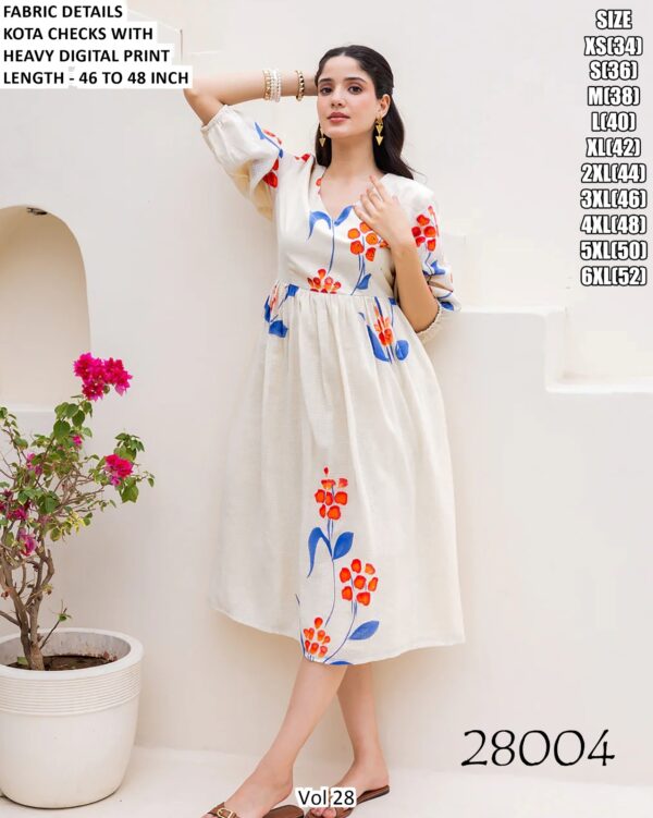 Women’s Kota Checks Digital Print Midi Dress