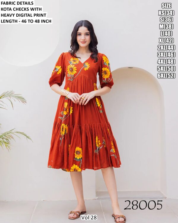 Women’s Kota Checks Digital Print Midi Dress