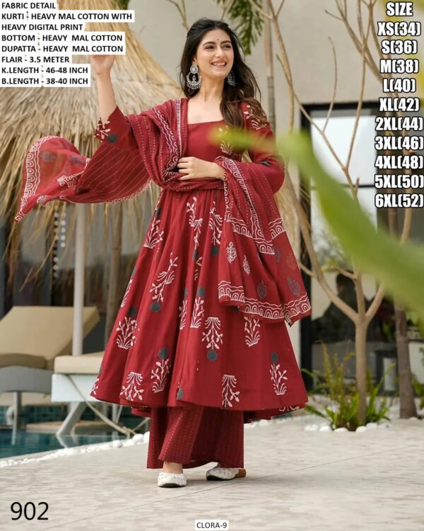 Premium Heavy Mal Cotton Suit Set With Heavy Digital Print