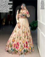 Stylish Traditional Lehenga With Floral Print Work