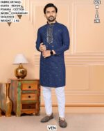 Men’s Rayon Kurta Pajama Set With Chikankari Sequence Work