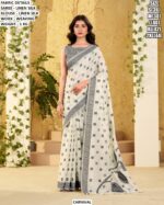 Women’s Linen Silk Saree With Elegant Weaving Work