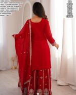 Premium Fox Georgette Suit Set With Fancy Embroidery Work