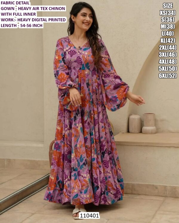 Premium Occasion Wear Chinon Gown For Women