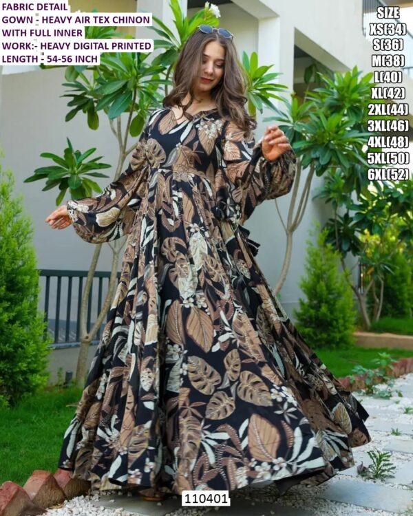 Premium Occasion Wear Chinon Gown For Women