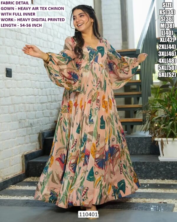 Premium Occasion Wear Chinon Gown For Women