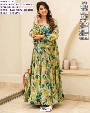 Premium Occasion Wear Chinon Gown For Women