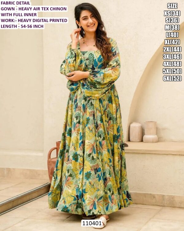 Premium Occasion Wear Chinon Gown For Women