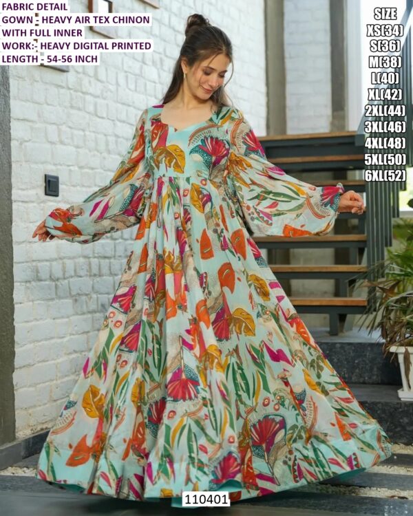 Premium Occasion Wear Chinon Gown For Women