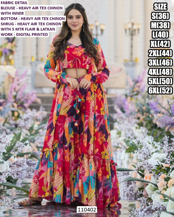 Elegant Digital Printed Shrug Palazzo Set For Ladies