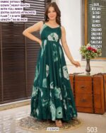 Women’s Heavy Rayon Flared Gown With Full Inner