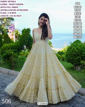 Women’s Heavy Rayon Flared Gown With Full Inner