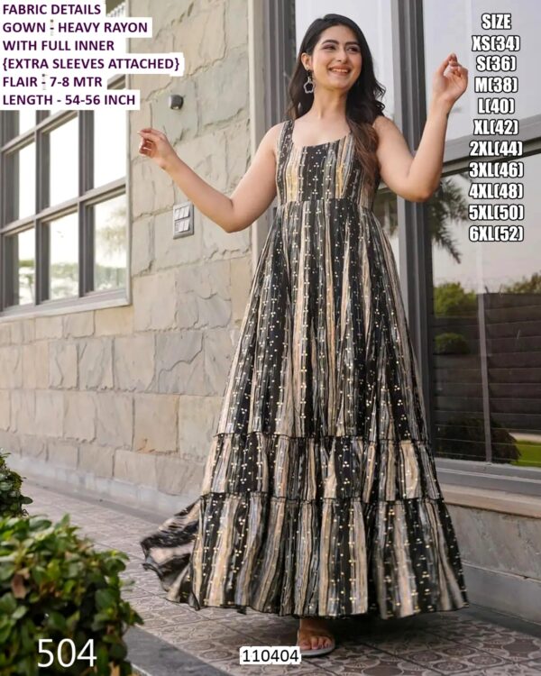 Women’s Heavy Rayon Flared Gown With Full Inner