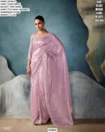 Pure Fabric Saree With Cut Dana, Sequence And Stone Work