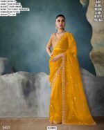 Pure Fabric Saree With Cut Dana, Sequence And Stone Work