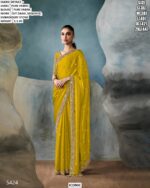 Pure Fabric Saree With Cut Dana, Sequence And Stone Work
