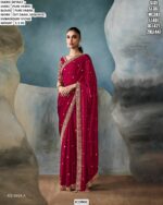 Pure Fabric Saree With Cut Dana, Sequence And Stone Work