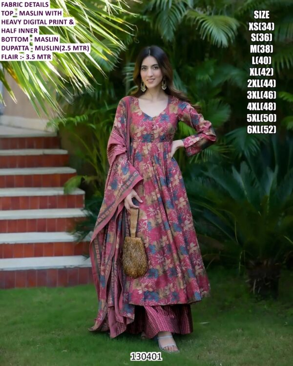Elegant Printed Maslin Ethnic Set For Women