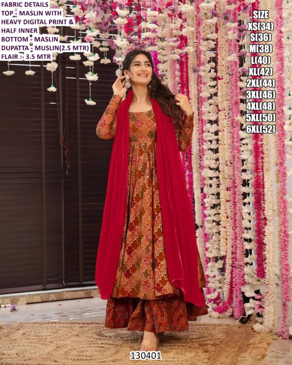 Elegant Printed Maslin Ethnic Set For Women