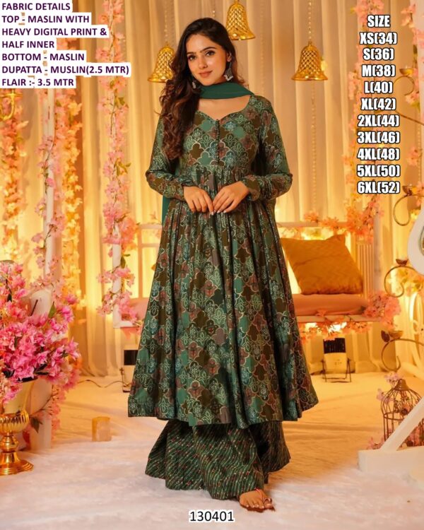 Elegant Printed Maslin Ethnic Set For Women