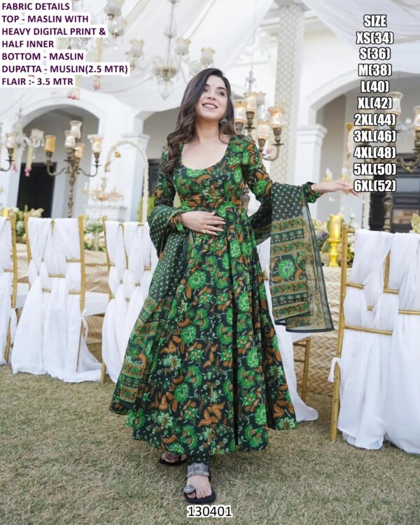 Elegant Printed Maslin Ethnic Set For Women