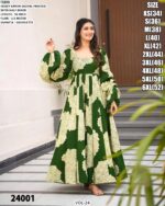 Heavy Rayon Printed Gown With Georgette Dupatta