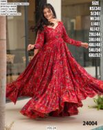 Heavy Rayon Printed Gown With Georgette Dupatta