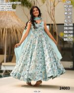 Heavy Rayon Printed Gown With Georgette Dupatta