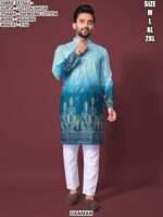 Men’s Cotton Rayon Kurta Pajama Set With Weaving Work