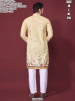 Men’s Cotton Rayon Kurta Pajama Set With Weaving Work
