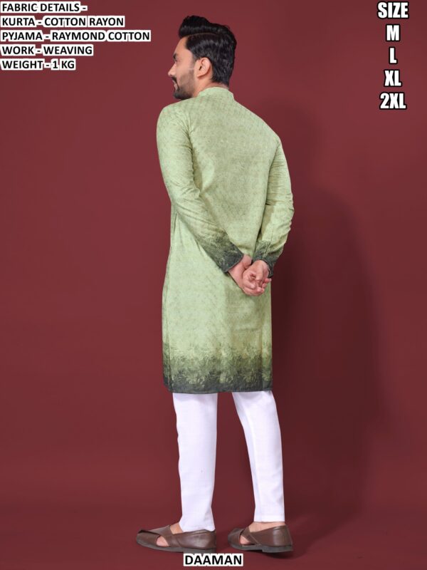 Men’s Cotton Rayon Kurta Pajama Set With Weaving Work